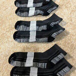 Three Pairs of Black and Gray Socks Men's Size 8 - 10 1/2